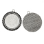 Image de Pendentif en Alliage de Zinc Rond Argent Vieilli (Convenable à Cabochon 30mm Dia.) 4.3cm x 3.8cm, 10 PCs