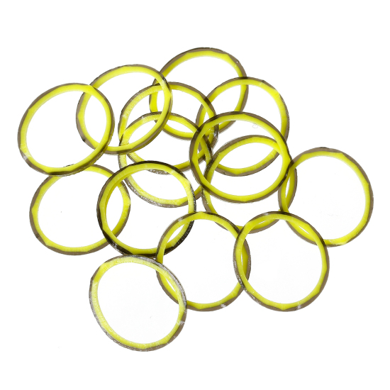 Picture of Rubber Bands For Loom Bracelets DIY Craft Making Yellow & Black 17mm( 5/8") Dia, 1000 PCs