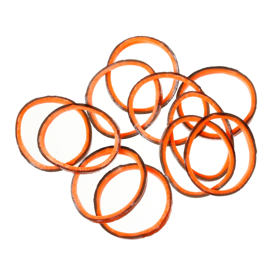 Picture of Rubber Bands For Loom Bracelets DIY Craft Making Orange & Black 17mm( 5/8") Dia, 1000 PCs