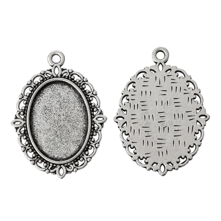 Imagen de Resultados de adornos Aleación Óvalo,Plata Antigua (Apta 18mm x 13mm ) 29mm x 22mm, 50 Unidades