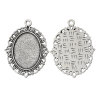 Picture of Zinc Based Alloy Cabochon Setting Pendants Oval Antique Silver Color (Fits 25mm x 18mm) 4cm x 3cm, 30 PCs