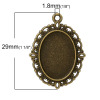 Picture of Zinc Based Alloy Cabochon Setting Pendants Oval Antique Bronze (Fits 18mm x 13mm ) 29mm x 22mm, 50 PCs