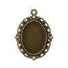 Picture of Zinc Based Alloy Cabochon Setting Pendants Oval Antique Bronze (Fits 18mm x 13mm ) 29mm x 22mm, 50 PCs