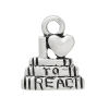 Bild von 250 Stück Zinklegierung College Schmuck Charms Antiksilber Buch Message " I Love To Read " 14mm x 12mm