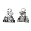 Bild von 250 Stück Zinklegierung College Schmuck Charms Antiksilber Buch Message " I Love To Read " 14mm x 12mm