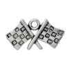 Imagen de Colgantes Aleación del Metal Del Zinc de Bandera Plata Antigua Rhinestone 23.0mm x 12.0mm, 20 Unidades 