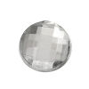 Picture of Acrylic Embellishment Finding Round Clear Flatback Faceted 8mm( 3/8") Dia,100PCs