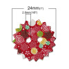 Picture of Natural Wood Sewing Buttons Scrapbooking 2 Holes Round At Random Mixed Christmas Pattern 24mm(1") Dia, 100 PCs