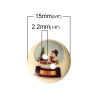 Picture of Natural Wood Sewing Buttons Scrapbooking 2 Holes Round At Random Mixed Christmas Pattern 15mm( 5/8") Dia, 200 PCs
