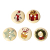 Picture of Natural Wood Sewing Buttons Scrapbooking 2 Holes Round At Random Mixed Christmas Pattern 15mm( 5/8") Dia, 200 PCs