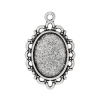 Image de Pendentif en Alliage de Zinc Ovale Argent Vieilli (Convenable à Cabochon 18mm x 13mm ) 31mm x 20mm, 50 PCs