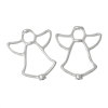 Picture of Beads Frames Angel Silver Tone (Fits 4mm ,10mm Beads) 25mm x 21mm, 100PCs