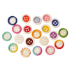 Picture of Wood Sewing Scrapbooking Buttons 4 Holes Round At Random Mixed 15mm( 5/8") Dia, 100 PCs