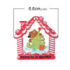 Picture of Natural Wood Pendants Christmas Tree Bear Snowhouse At Random Mixed Hollow 6.8cm x6.6cm(2 5/8" x2 5/8"), 20 PCs