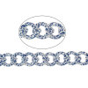 Picture of Aluminum Link Curb Chain Findings Blue & White Pattern 21x17mm(7/8"x5/8"), 1 M