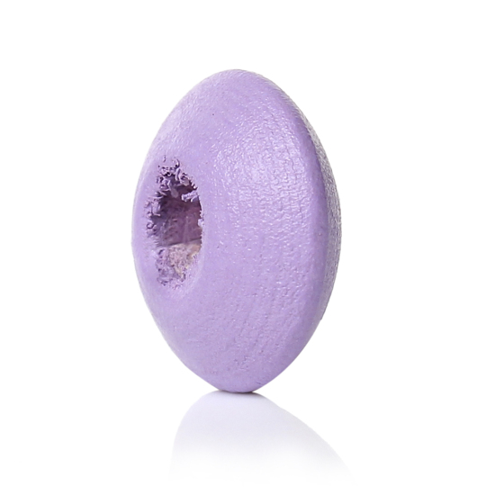 Image de Perles en Bois Naturel Forme Rond Violet Diamètre: 10mm, Tailles de Trous: 3mm, 500 Pcs