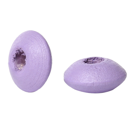 Image de Perles en Bois Naturel Forme Rond Violet Diamètre: 10mm, Tailles de Trous: 3mm, 500 Pcs