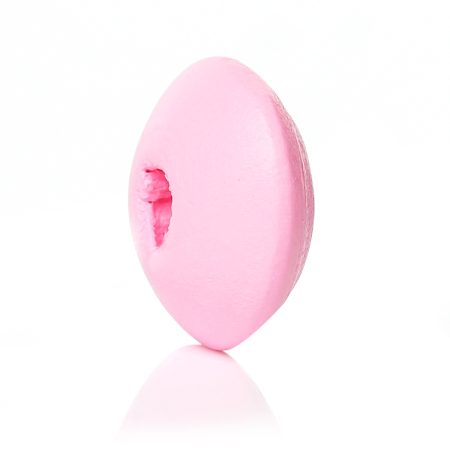 Picture of Natural Wood Spacer Beads Round Pink About 10mm Dia, Hole: Approx 3mm, 90 PCs