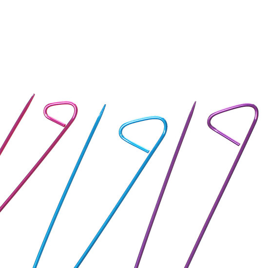 Picture of Aluminum Knitting Needle Stitch Holders Mixed 23cm x 6cm, 5 Sets