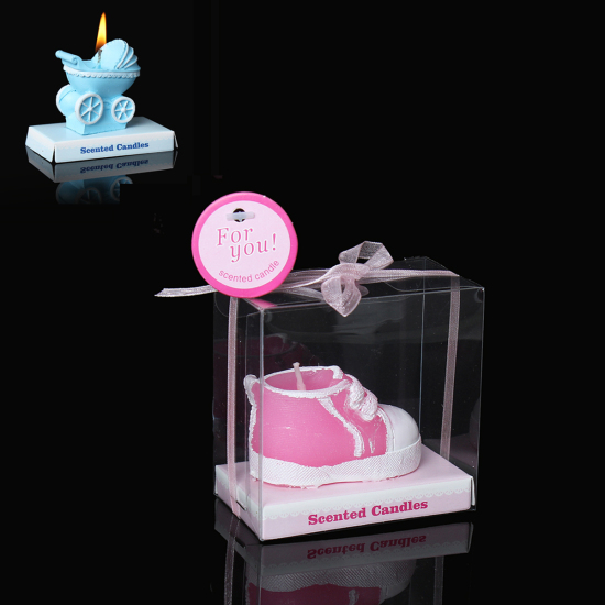 Imagen de Velas Parafina Halloween de Zapatos , Rosado 7cm x4cm, 2 Unidades