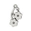 Picture of Zinc Metal Alloy Charm Pendants Flower Antique Silver Color 23mm x 12mm( 7/8" x 4/8"), 50 PCs