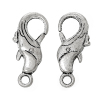 Picture of Zinc Based Alloy Lobster Clasps Antique Silver Color Fish Carved 24mm x 11mm, 2 PCs