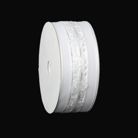 Image de Ruban en Organza Blanc Porte-Bébé 4cm, 1 Rouleau(Env. 20 Yards/Rouleau)