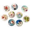 Picture of Wood Sewing Buttons Scrapbooking 2 Holes Round At Random Mixed Christmas Pattern 15mm( 5/8") Dia, 100 PCs