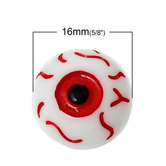 樹脂 装飾パーツ 円形 レッド 16mm直径、 30 個 の画像