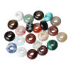 Picture of Gemstone European Style Large Hole Charm Beads Round At Random Mixed About 14mm Dia., Hole: Approx 5.8mm, 5 PCs