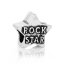Picture of Zinc Metal Alloy European Style Large Hole Charm Beads Star Antique Silver Color Message "Rock Star" Carved About 12mm x 12mm, Hole: Approx 5.2mm, 20 PCs