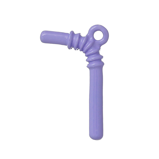 Immagine di Lega di Zinco Charm Ciondoli Tubo Colore Viola 22mm x 13mm , 20 Pz