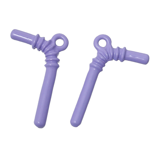 Immagine di Lega di Zinco Charm Ciondoli Tubo Colore Viola 22mm x 13mm , 20 Pz
