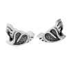 Picture of 2 PCs Zinc Based Alloy Valentine's Day European Style Large Hole Charm Beads Antique Silver Color Heart Wing 15mm x 10mm, Hole: Approx 5.1mm