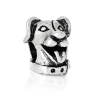 Picture of Zinc Metal Alloy European Style Large Hole Charm Beads Dog Head Antique Silver Color About 13mm x 12mm, Hole: Approx 5.3mm, 10 PCs