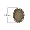 Bild von Zinklegierung Sicherheitsnadel Brosche Oval Bronzefarbe für 4cm x 3cm Cabochon, 5.1cm x 4cm, 5 Stücke