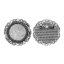 Bild von Zinklegierung Sicherheitsnadel Brosche Rund Antiksilber für 25mm Cabochon, 3.9cm D , 10 Stücke