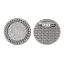 Picture of Zinc Based Alloy Pin Brooches Findings Round Antique Silver Color Cabochon Settings (Fits 25mm Dia.) 3.4cm(1 3/8") Dia., 10 PCs