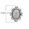 Изображение Основы для Броши Булавка Овальные Античное Серебро  (Подходит для 25mm x 18mm), 3.9см x 3.2см, 10 ШТ 