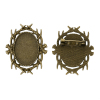 Bild von Zinklegierung Sicherheitsnadel Brosche Oval Bronzefarbe für 25mm x 18mm Cabochon, 3.9cm x 3.2cm, 10 Stücke