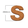 Picture of Wood Embellishments Findings Alphabet/ Letter "S" Natural 23mm x 20mm( 7/8" x 6/8"), 15 PCs