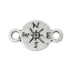 Imagen de Conectores Aleación del Metal Del Zinc de Ronda y Plata Antigua Búrbuja 16mm x 9mm, 50 Unidades