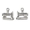 Picture of Zinc Metal Alloy Charm Pendants Sewing Machine Antique Silver Color 15mm( 5/8") x 15mm( 5/8"), 10 PCs