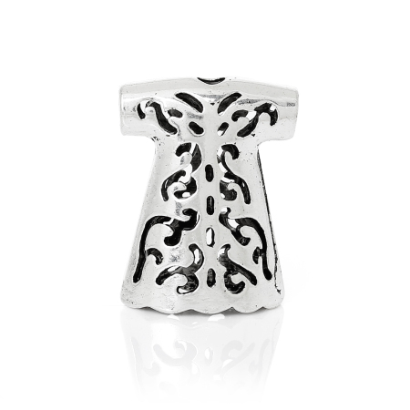Immagine di Lega di Zinco Separatori Perline Vestiti Argento Antico Circa 23mm x 18mm, Foro:Circa 3mm, 5 Pz
