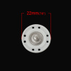 Picture of Copper & Resin Sewing Snap Buttons Round White 22mm( 7/8") Dia, 20 Sets(2 PCs/Set)