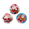 Picture of Wood Sewing Buttons Scrapbooking 2 Holes Round At Random Mixed Christmas Santa Claus Pattern 20mm( 6/8") Dia, 10 PCs