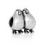 Imagen de Aleación del Metal Del Zinc de Estilo Europeo Cuentas Agujeros Grandes Pájaro Plata Antigua Diamantes de imitación Aprox 12mm x 12mm, Agujero: acerca de 4.7mm, 20 Unidades