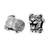 Picture of Zinc Metal Alloy European Style Large Hole Charm Beads Dog Head Antique Silver Color About 13mm x 12mm, Hole: Approx 5.3mm, 10 PCs