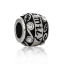 Bild von 1 Stück Zinklegierung Familien Schmuck Charm-Perlen mit großem Loch im europäischen Stil Antiksilber Barrel Transparent Strass 11mm x 9mm, Loch: Ca. 5.3mm
