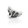 Picture of 2 PCs Zinc Based Alloy Valentine's Day European Style Large Hole Charm Beads Antique Silver Color Heart Wing 15mm x 10mm, Hole: Approx 5.1mm